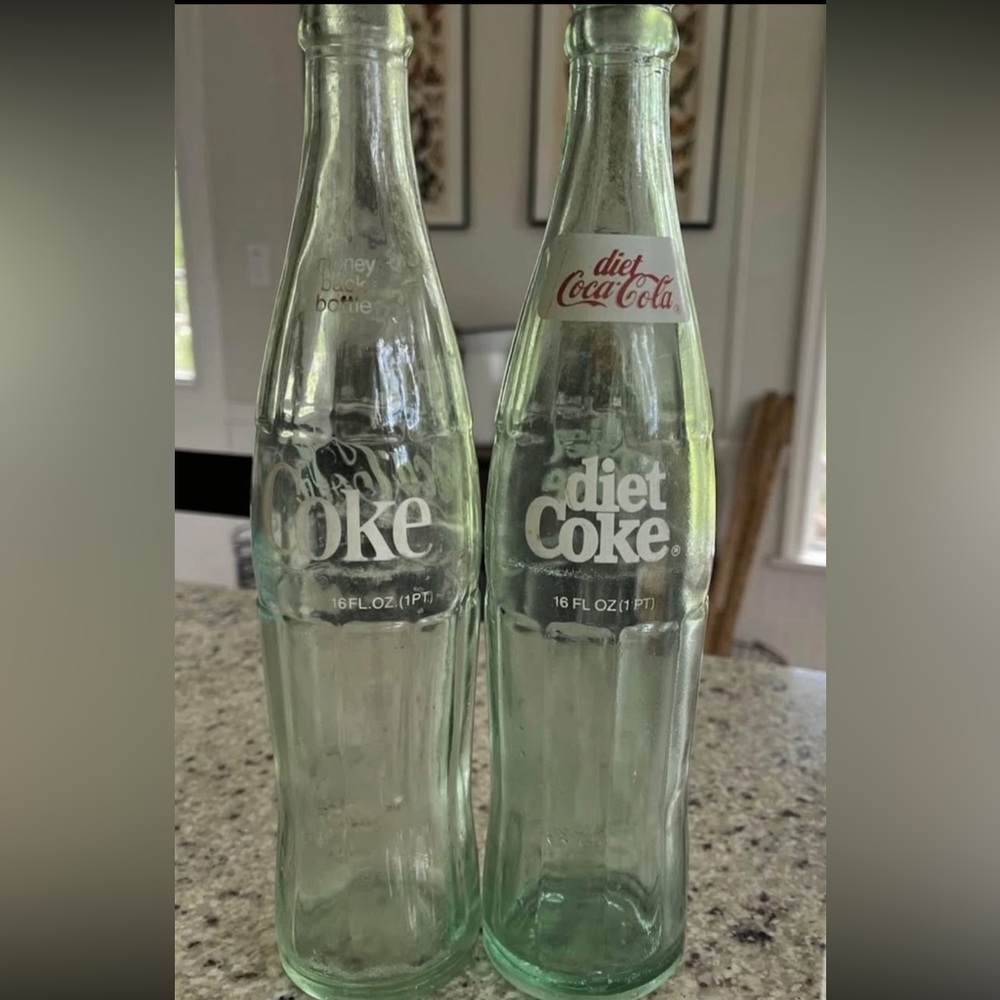 Vintage Coca Cola and Diet Coke Glass Bottles